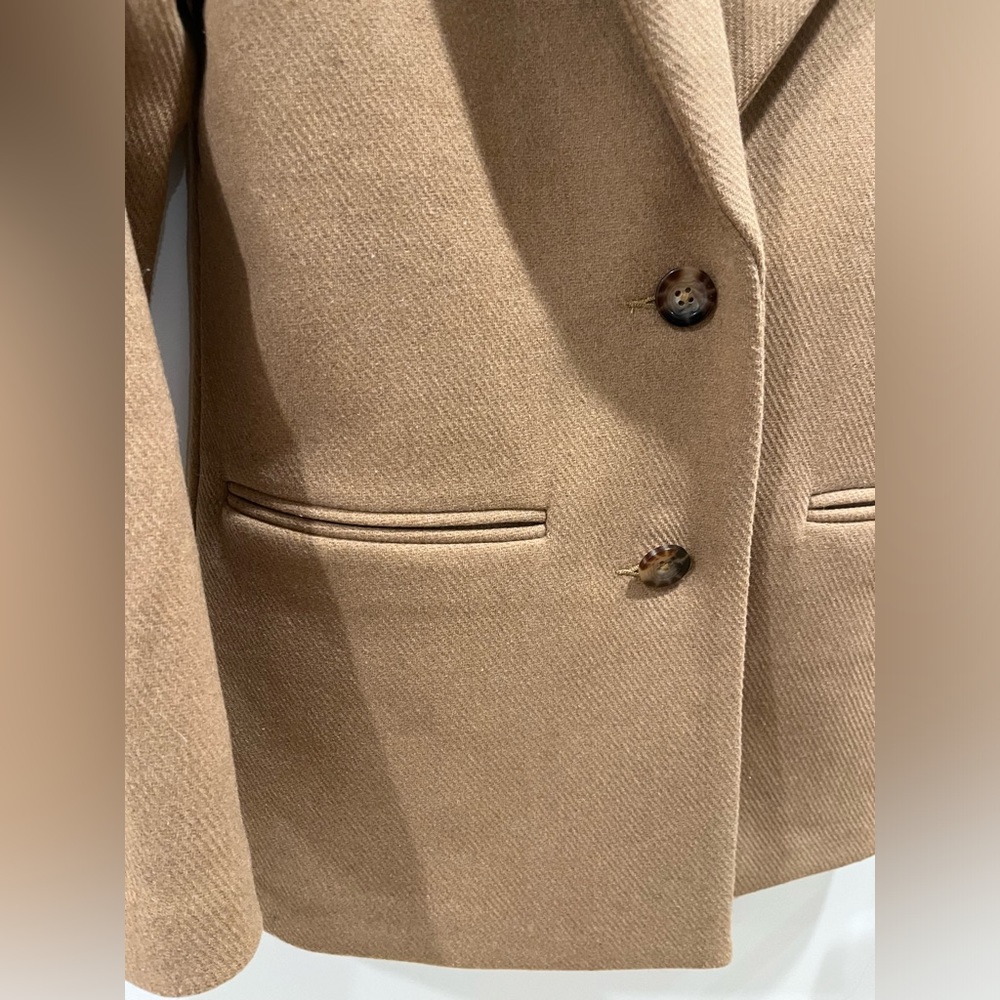 NWT abercrombie wool blend blazer coat in camel XXS P - Picture 2 of 14